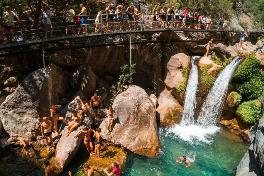 Alanya: 3-in-1 Sapadere Waterfalls, Dim Stream, & Cave Tour - Walking through Sapadere Canyon
