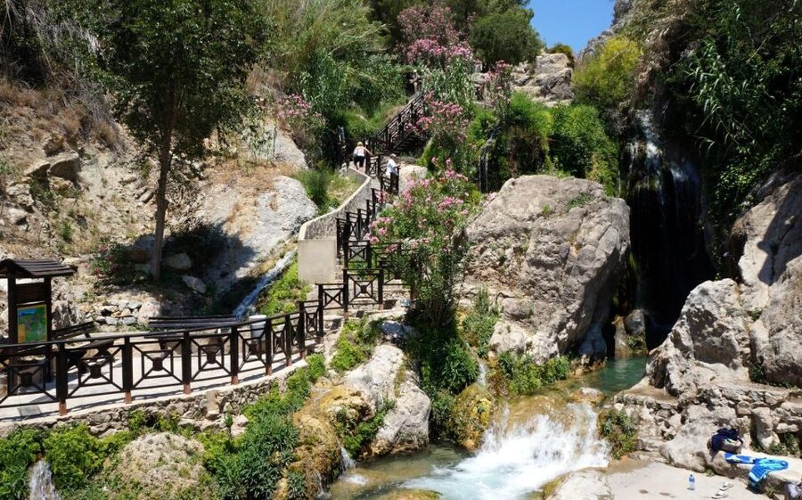Algar Waterfalls Coach Trip - From Albir & Benidorm - Walking into the 1.5-kilometre waterfall route