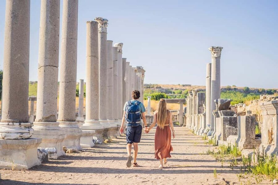 Ancient Perge, Aspendos Amphitheater, Waterfalls Guided Tour - Lunch breaks up a demanding sightseeing day