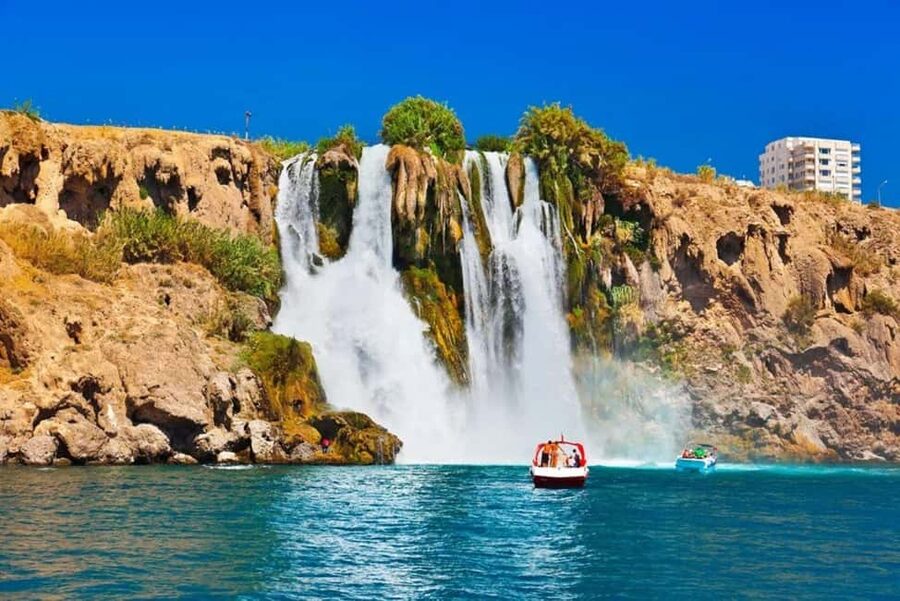 Antalya Boat Tour: Düden Waterfall, Swim & Soft Drinks - Caves, cliffs, and two swimming breaks