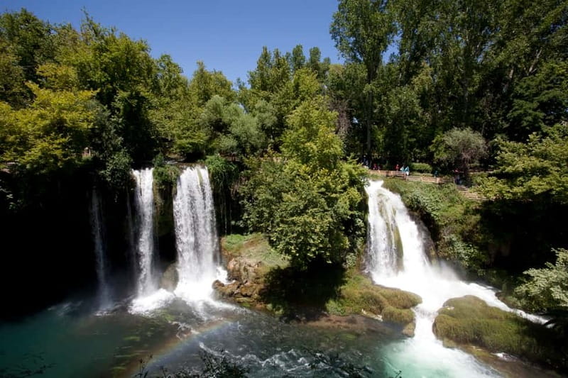 Antalya Private City Tour Waterfalls and Old Town Boat Tour - Walking behind the Upper Düden cascade