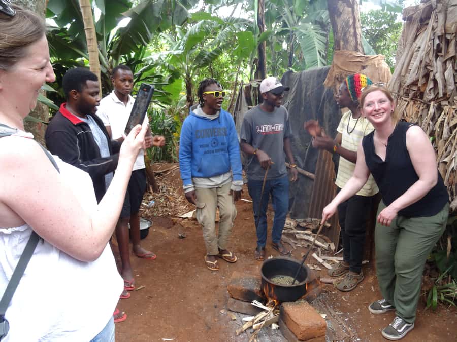 Arusha or Moshi : Hot Spring, Waterfall & Coffee Farm Tour - Walking through Materuni Village and banana country