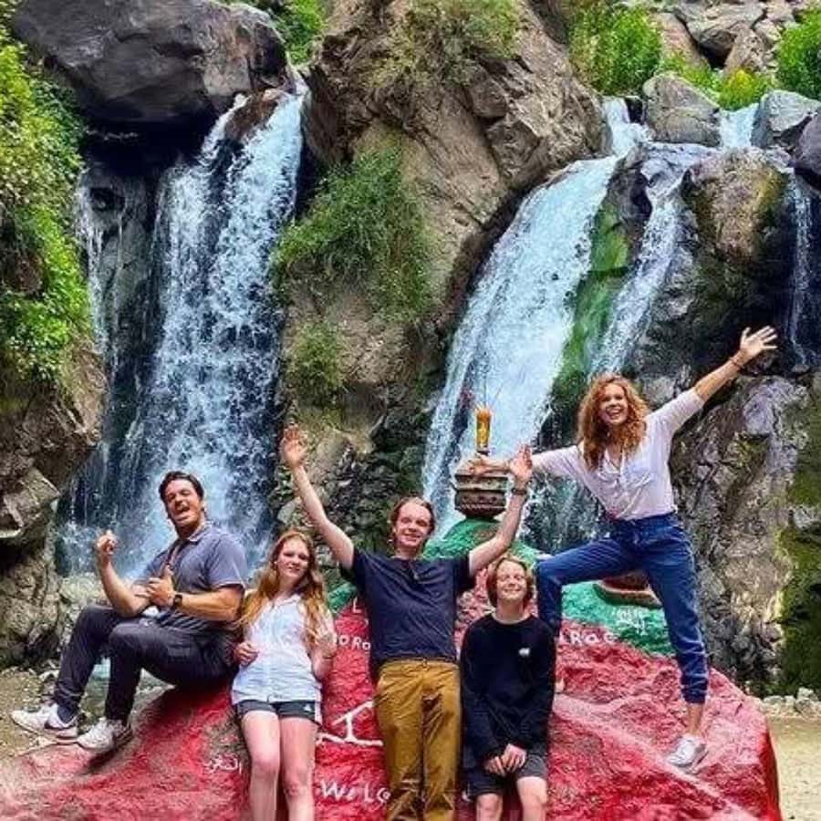 Atlas Mountain & Three Valleys Waterfalls & Desert Day Trip - Imlil waterfall and the rocky mountain path