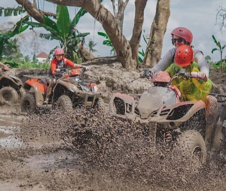 Bali: ATV Quad Bike Adventure with Jungle,Waterfalls & Lunch - River crossings and waterfalls on the route