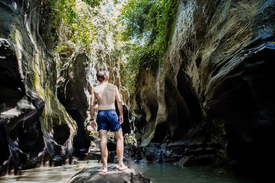 Bali: Hidden Canyon, Waterfall & Temples Small Group Tour - Tegenungan Waterfall and more than 100 steps