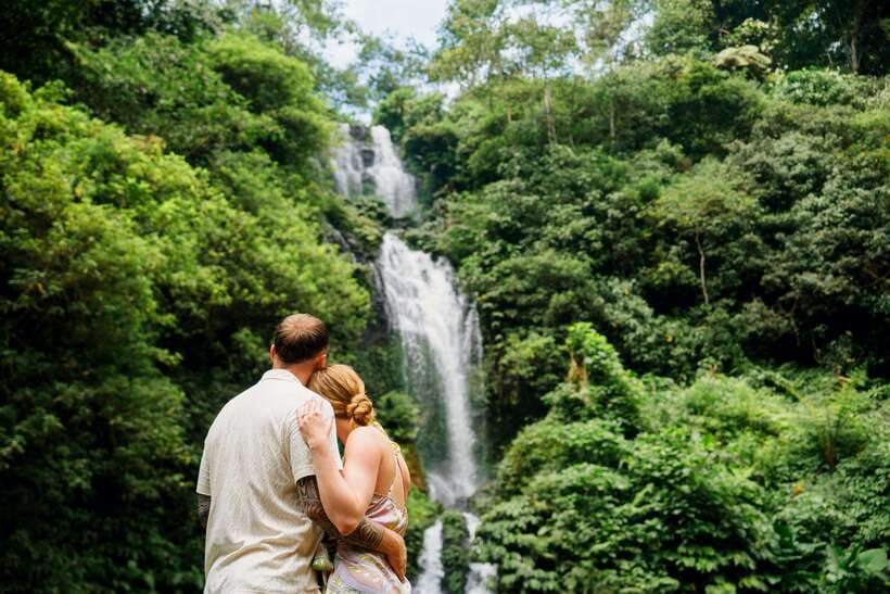Bali: Hidden Waterfalls Private Tour (All-Inclusive) - Leke Leke Waterfall starts the forest walk