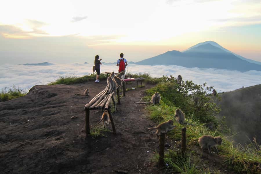 Bali: Mount Batur Sunrise Hike and Hidden Waterfall - Walking the crater rim and black lava