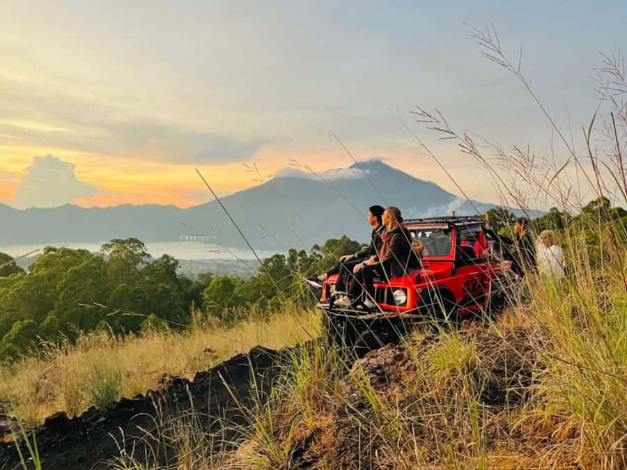 Bali: Mt Batur Jeep Sunrise & Taman Sari Waterfall Tour - A Mount Batur sunrise without the climb