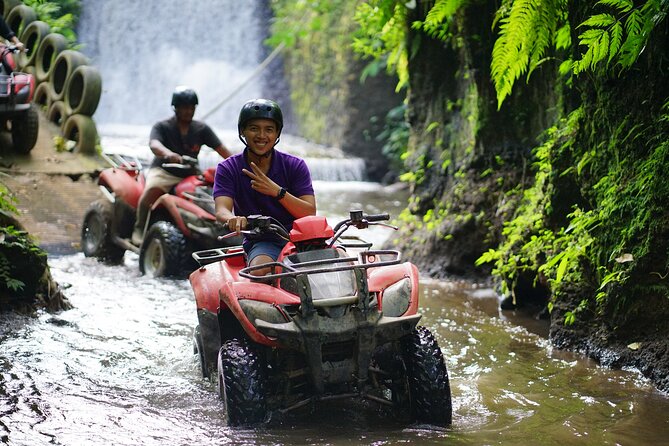 Bali Quad Bike Through Gorilla Cave - Monkey Forest and Waterfall - Showers, lunch, and a pool with a view