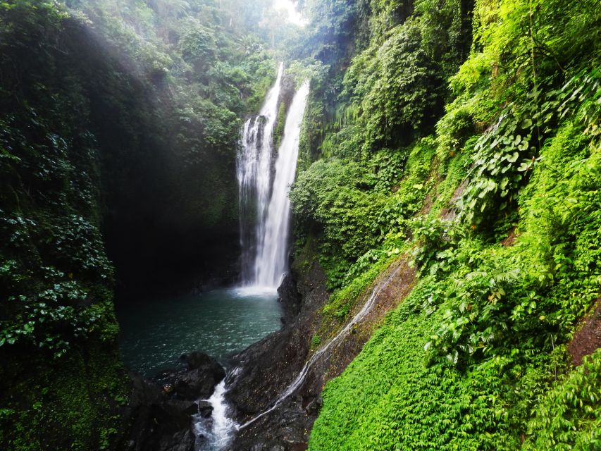 Bali: Sambangan Waterfalls Trekking, Sliding, & Jumping Trip - Twin Waterfalls and the 5-meter jump