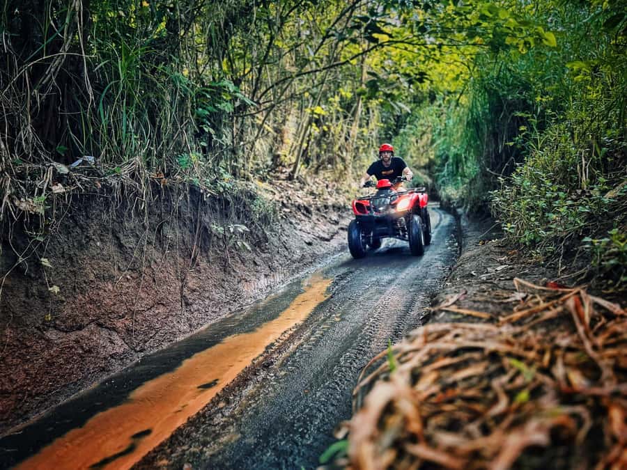 Bali: Ubud Gorilla Cave Track ATV & Waterfall Tour with Meal - Showers, changing rooms, and a simple lunch