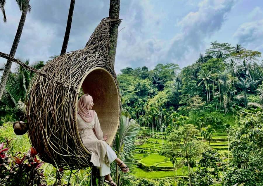 Bali/Ubud: Kanto Lampo Waterfall, Monkey Forest & Swing Tour - Ubud Monkey Forest: temples, trees, and careful behavior