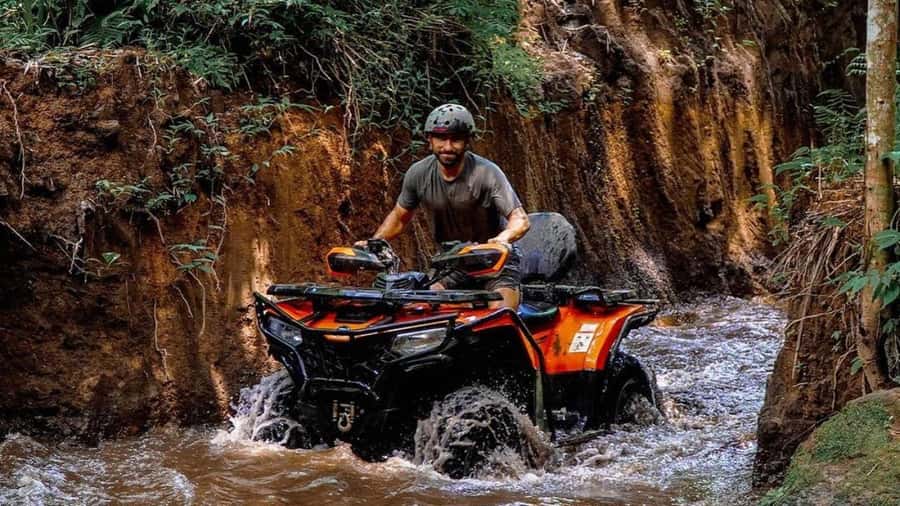 Bali: Waterfall Gorilla Cave ATV & Ubud Rafting Trip & Lunch - What to bring for mud, water, and sun