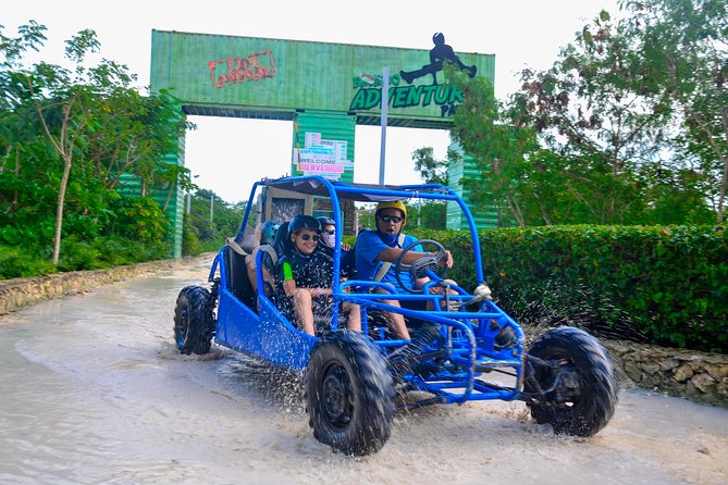Buggy Adventure, Zipline Mega Splash and Waterfall Pool at Bavaro Adventure Park - The buggy route: dry trails, rocks, and an old mine