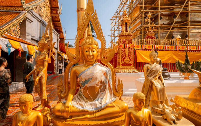 Chiang Mai: Doi Suthep Temple and Waterfall by Songtaew Trio - Wat Phra That Doi Suthep after the climb