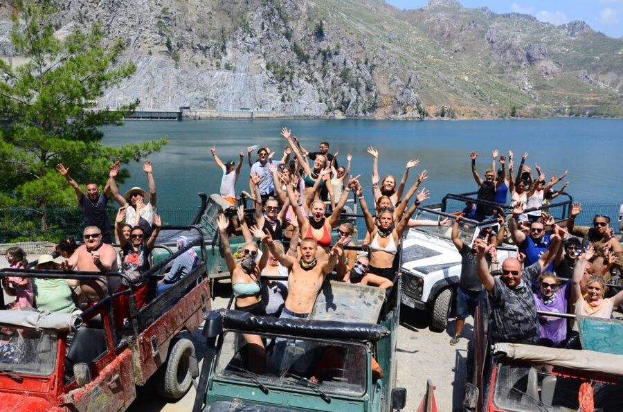 City of Side: Green Canyon Jeep Tour, Boat Trip & Waterfall - Green Canyon views and the first lake stop
