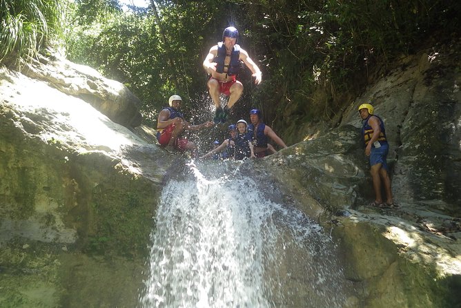Damajagua Waterfalls for Cruise Ship Passengers - Sliding and jumping through the river