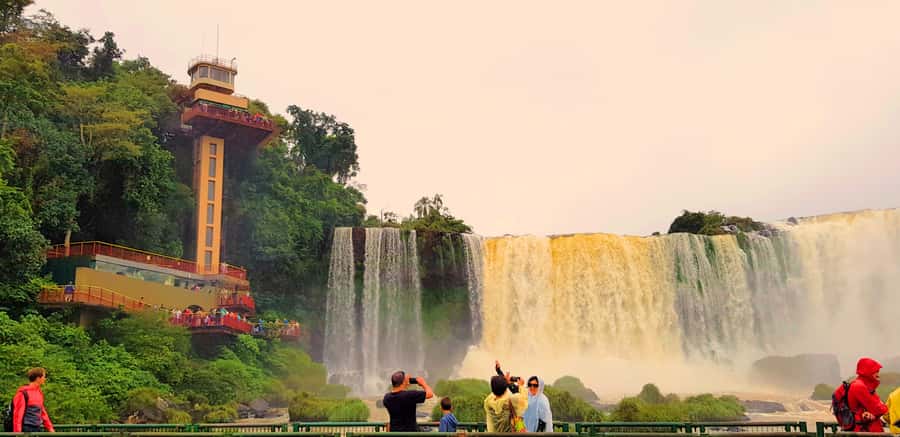 From Foz do Iguaçu: Brazilian Side of the Falls with Ticket - The panoramic elevator and Canoas Mirim Space