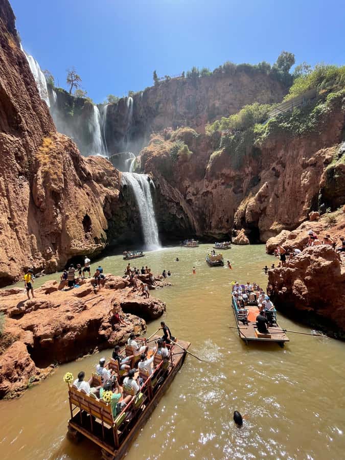 From Marrakech: Ouzoud Waterfalls Guided Hike and Boat Trip - Late lunch with a view of the cascades