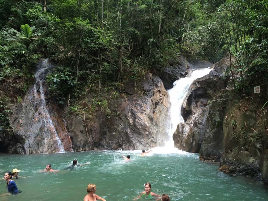 From Phuket & Khao Lak: Elephant Care with Waterfall Visit - The waterfall stop in Phang Nga