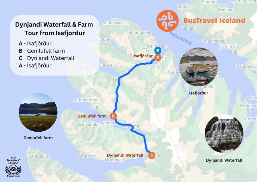 Isafjordur: Dynjandi Waterfall Tour and Icelandic Farm Visit - The 45-minute walk beside Dynjandi
