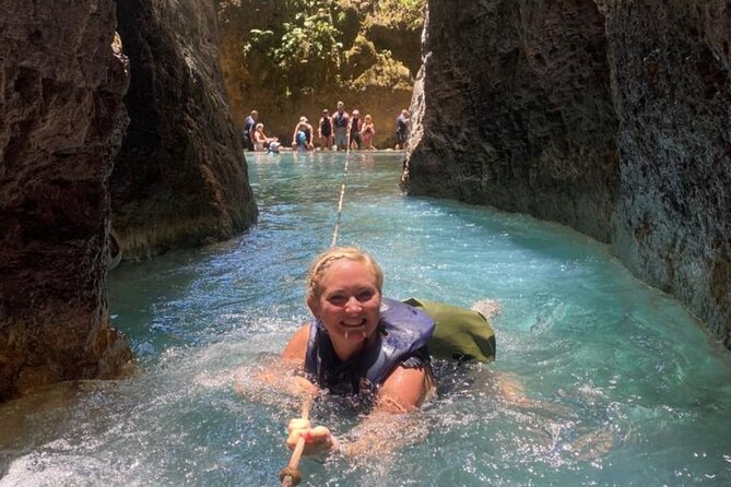 La Leona Waterfall Hike and River Tubing - La Leona Waterfall, reached through the river