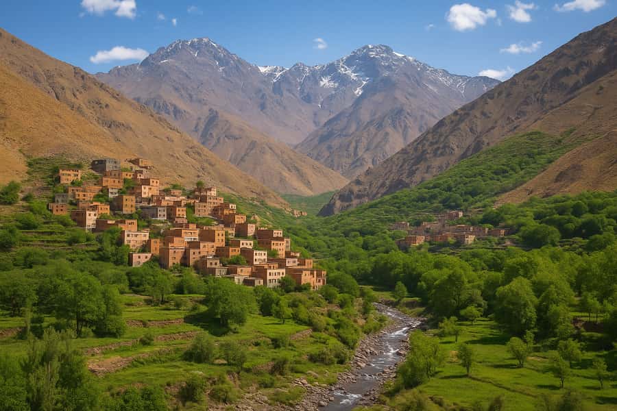 Marrakech: Atlas Mountains & Valleys Waterfall Hike w/ Lunch - Bread, dips, and Argan oil near the foothills