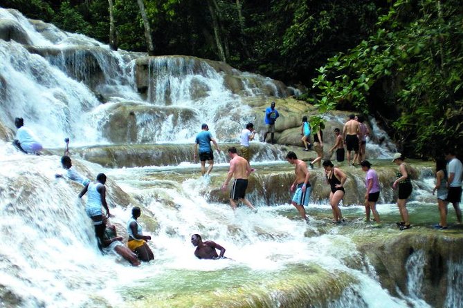 Montego Bay to Dunn's River Falls Half-Day Trip - Entering the park and getting ready at the falls