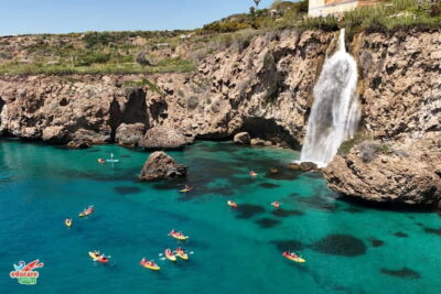 Free kayaking route (without a tour guide). 2.5-hour tour. Nerja-Maro Waterfall.
