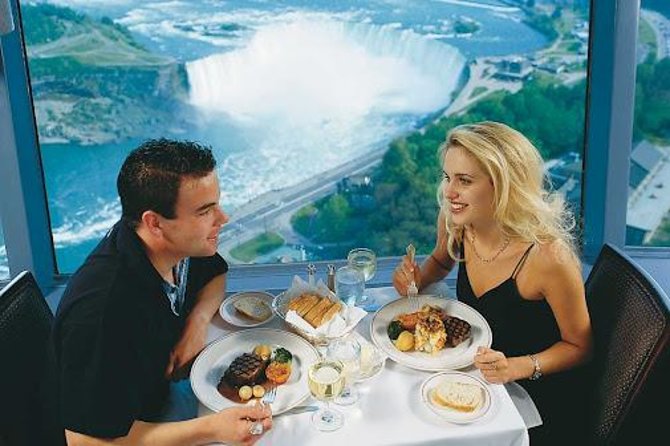 Niagara Falls Canada Tour: Helicopter, Boat, Behind Falls & Lunch - Skylon Tower adds height, food, and a pause