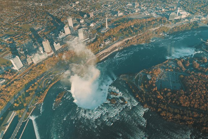 Niagara Falls Canada Tour: Helicopter, Boat, Behind Falls & Lunch - The helicopter reveals all three waterfalls at once
