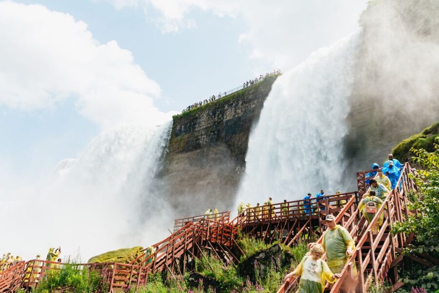 Niagara Falls: Cave of the Winds, Boat Ride, & Trolley Tour - A walking tour of Niagara’s three waterfalls