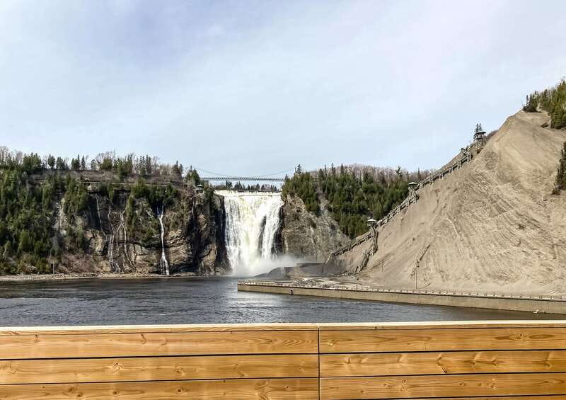 Quebec City: Montmorency Falls with Cable Car Ride - The suspension bridge puts the waterfall under your feet