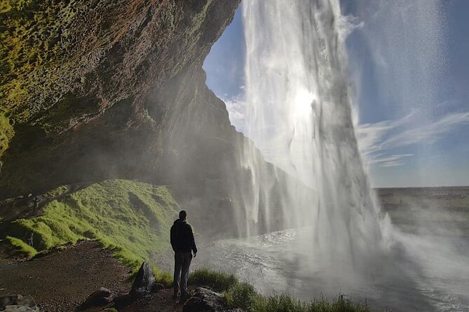 South Coast Waterfall, Black Beach, Glacier Adventure Small Group - Seljalandsfoss, a waterfall you can approach