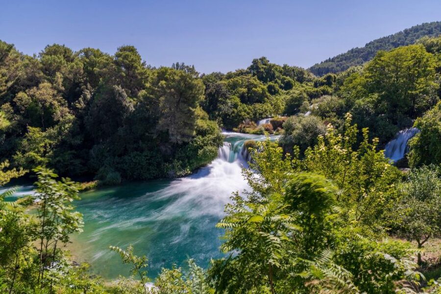 Split: Krka Waterfalls With Boat Cruise, Wine and Olive Oil - Skradin, a sandy beach, and the extra tasting