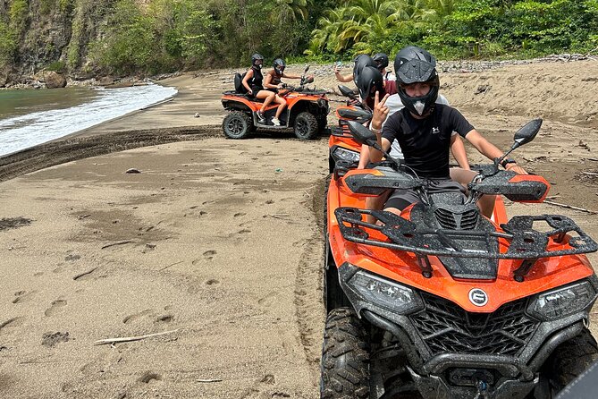 St Lucia ATV Tour : Waterfall, Plantation, Beach and Distillery - Roseau Beach and Clive’s seaside stop