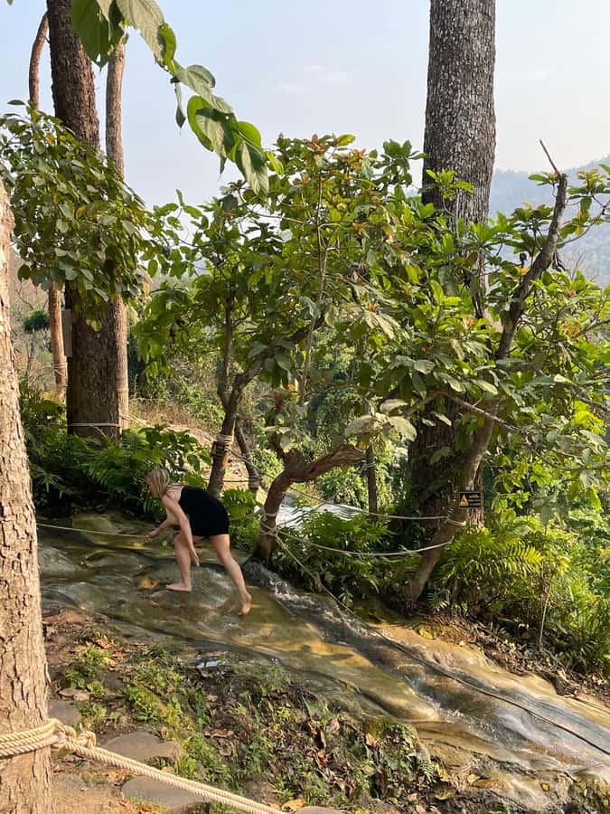 Sticky Waterfall Half-day with Private Car - Climbing the sticky limestone
